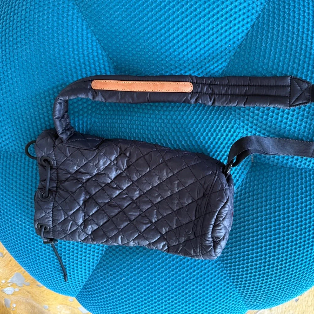 MZ Wallace Quilted Sling Water Bottle Holder With Zippered Pocket for Essentials - Picture 3 of 3